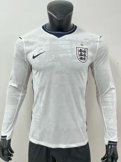 2026 Player Version Long Sleeve England Home Football Shirt 1:1 Thai Quality
