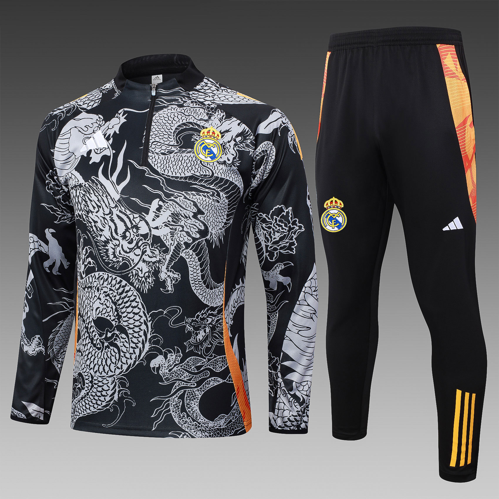 2024/2025 Real Madrid Half-Pull Training Wear Black Football Shirt